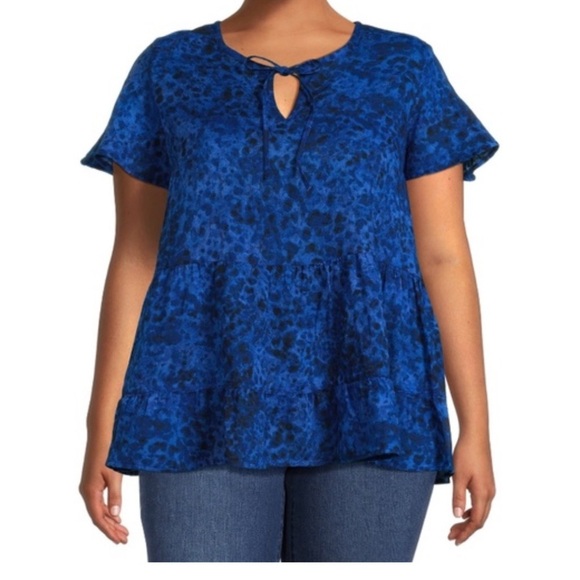 Terra & Sky Tops - Sky& Terra Tera dark blue top plus size 2x